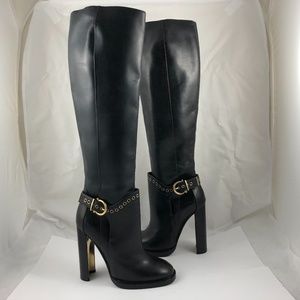 Ferragamo Nadix Gancini Bit Buckle Tall Boots